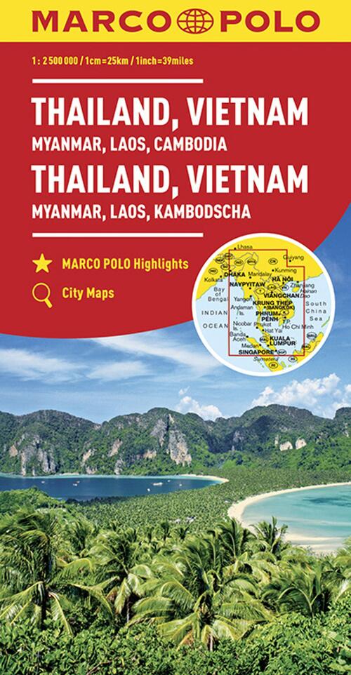 Marco Polo Wegenkaart Thailand Vietnam Myanmar Laos Cambodja Boek