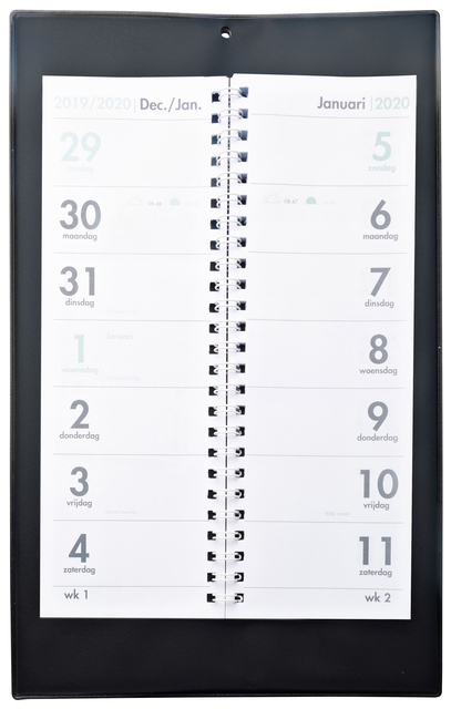 Kalender 2023 2 Week Op PVC Schild Uni Zwart | Kantoorartikel | | Bruna
