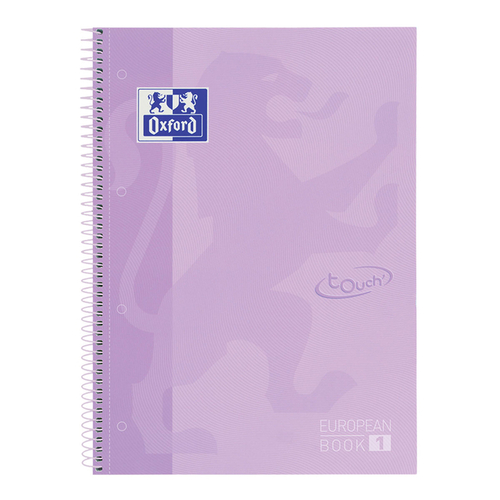 Notitieboek Oxford Touch Europeanbook A4 4 Gaats Lijn 80Vel Pastel