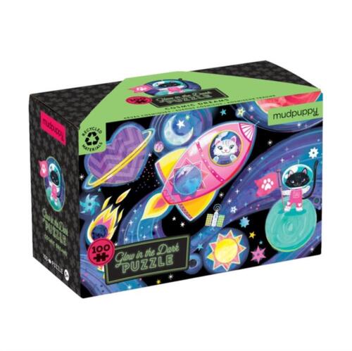 Mudpuppy Cosmic Dreams 100 Piece Glow In The Dark Puzzle -   (ISBN: 9780735376526)