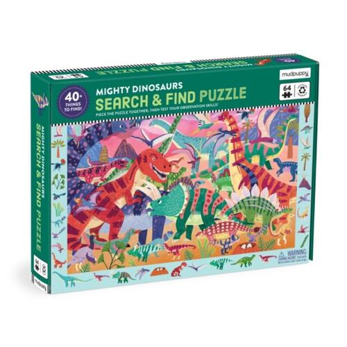 Mudpuppy Mighty Dinosaur 64 Piece Search & Find Puzzle -   (ISBN: 9780735383975)