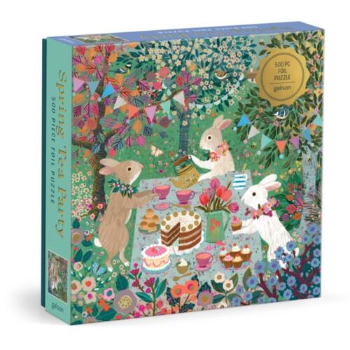 Galison Spring Tea Party 500 Piece Foil Puzzle -   (ISBN: 9780735384514)