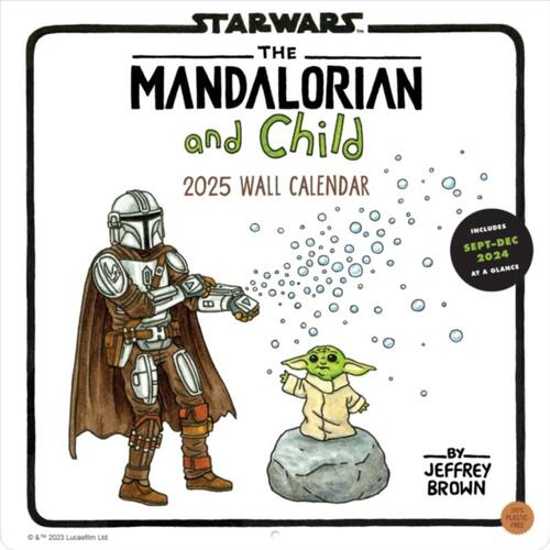 Star Wars The Mandalorian and Child 2025 Wall Calendar, Jeffrey Brown