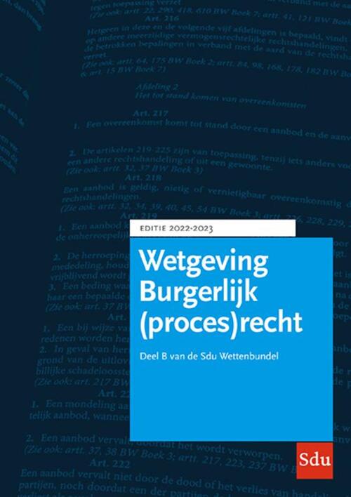 Sdu Wettenbundel Burgerlijk (proces)recht 2022-2023 | Boek ...