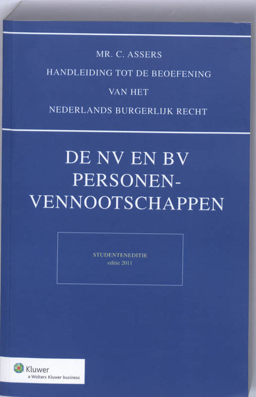 Asser NV en BV, Personenvenootschappen studenteneditie -  C. Asser (ISBN: 9789013087611)