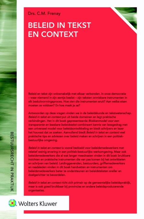 Beleid in tekst en context -  C.M. Frenay (ISBN: 9789013139570)