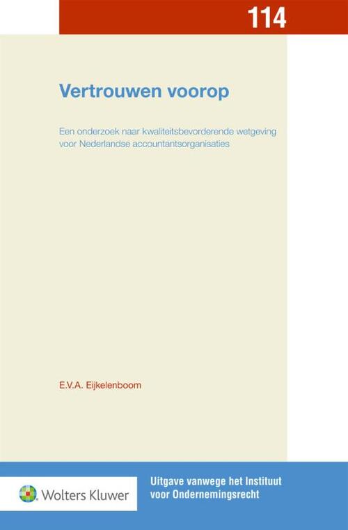 Vertrouwen voorop -  E.V.A. Eijkelenboom (ISBN: 9789013154115)