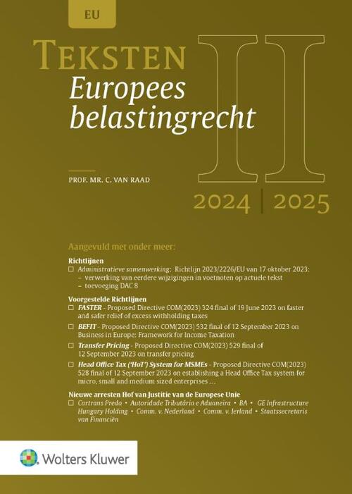 Teksten Europees belastingrecht -  C. van Raad (ISBN: 9789013177541)