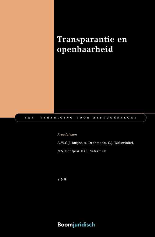 Transparantie en openbaarheid -  A. Drahmann (ISBN: 9789051899382)