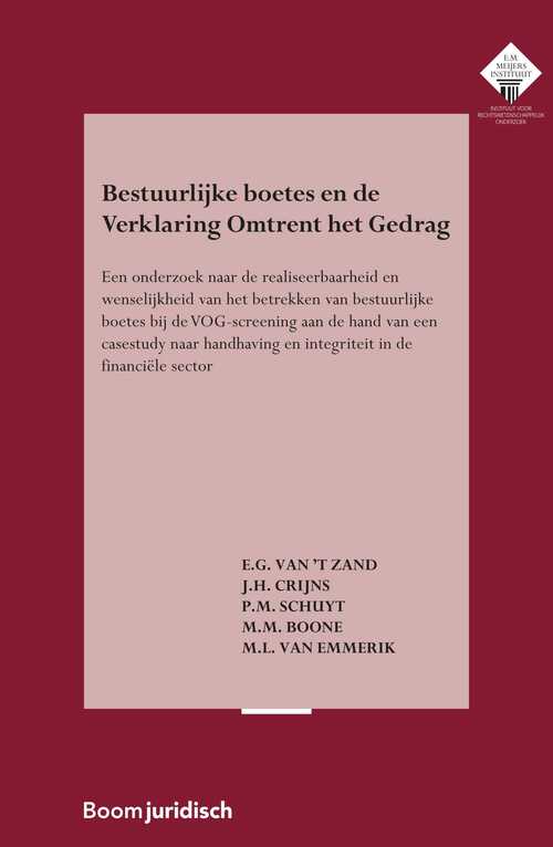 Bestuurlijke boetes en de Verklaring Omtrent het Gedrag -  E.G. van 't Zand (ISBN: 9789059316812)