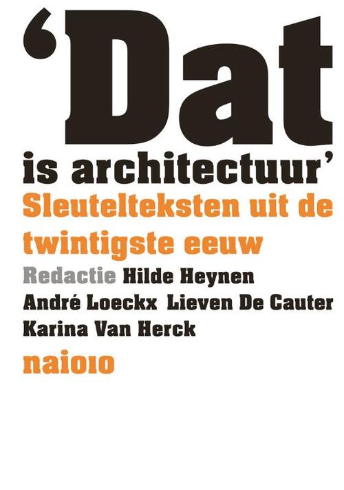 Dat is architectuur -   (ISBN: 9789462081840)