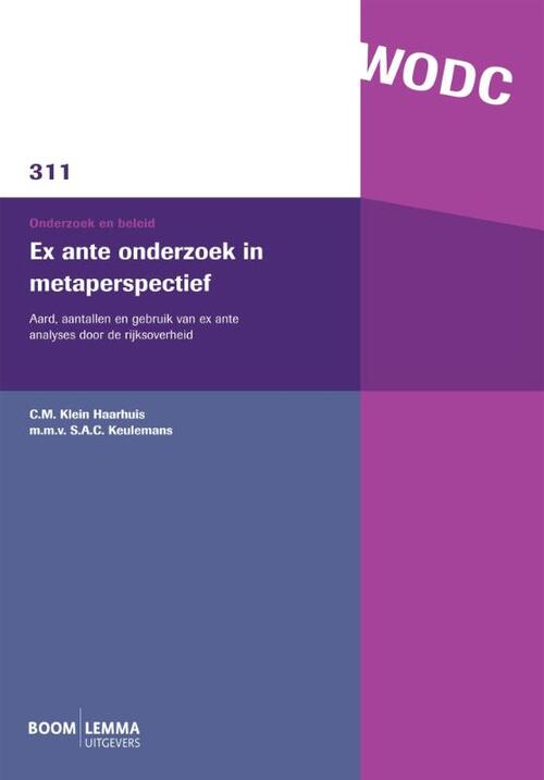 Ex ante onderzoek in metaperspectief -  C.M. Klein Haarhuis (ISBN: 9789462363915)