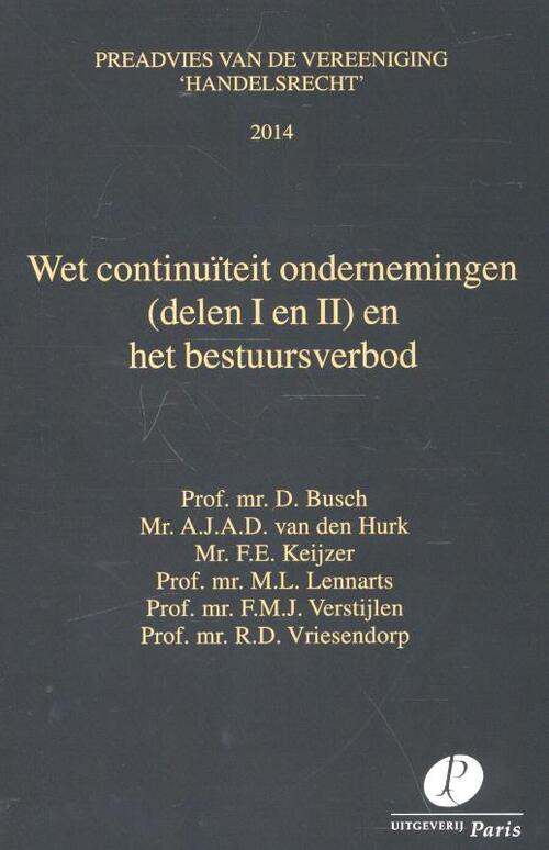 Wet continuïteit ondernemingen en het bestuursverbod -  A.J.A.D. van den Hurk (ISBN: 9789462510418)