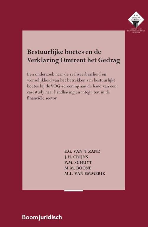 Bestuurlijke boetes en de Verklaring Omtrent het Gedrag -  E.G. van 't Zand (ISBN: 9789462908437)